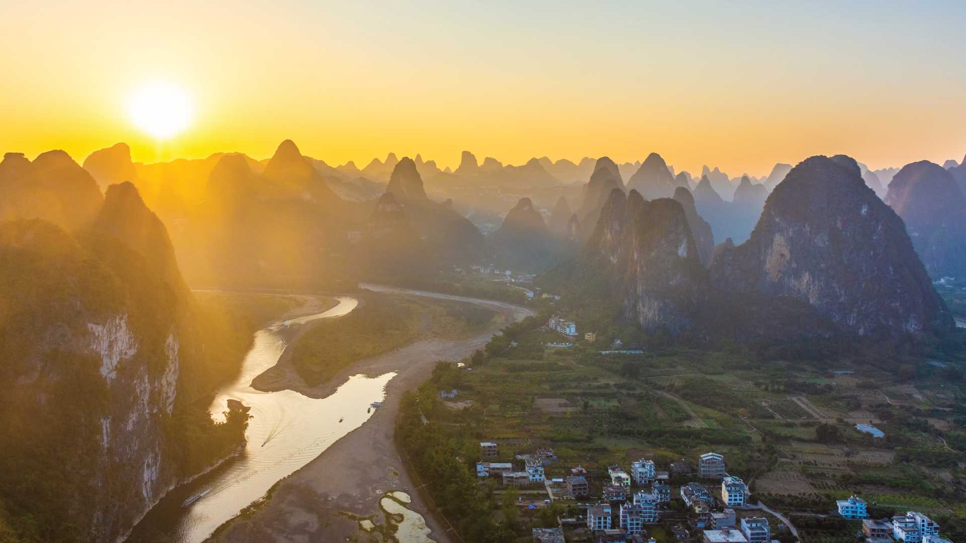 Photo d'un très grand paysage Chinois