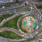 Photo du dessus d'une route en Chine